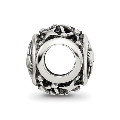 Sterling Silver Reflections Antiqued Zodiac Capricorn Bead