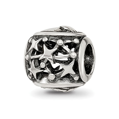 Sterling Silver Reflections Antiqued Zodiac Capricorn Bead