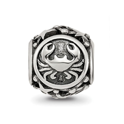 Sterling Silver Reflections Antiqued Zodiac Cancer Bead