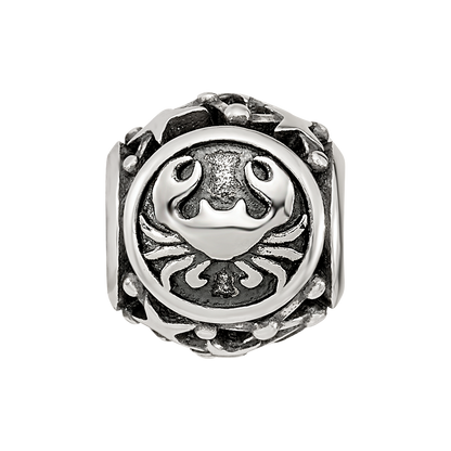 Sterling Silver Reflections Antiqued Zodiac Cancer Bead