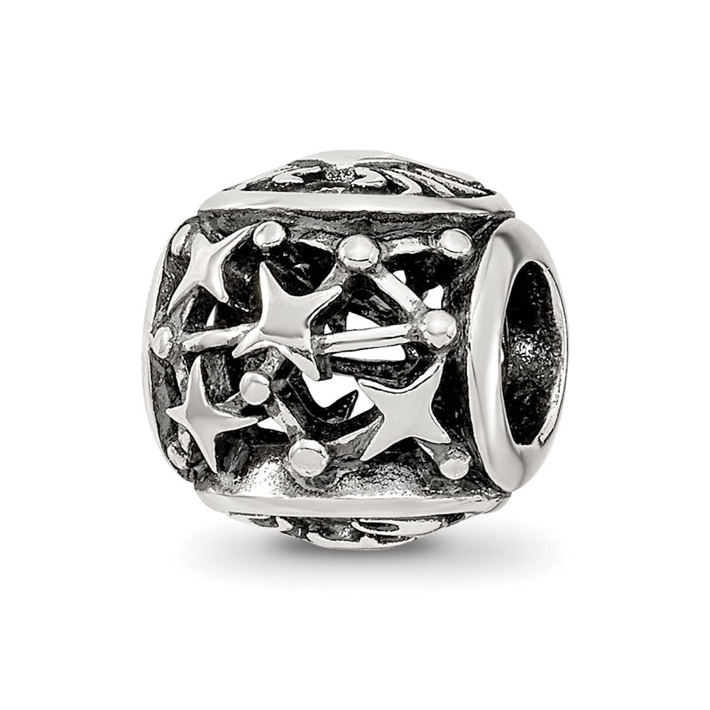 Sterling Silver Reflections Antiqued Zodiac Cancer Bead