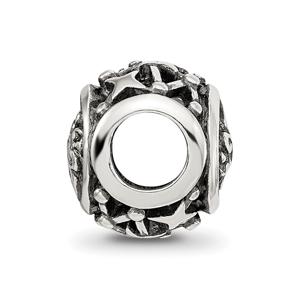 Sterling Silver Reflections Antiqued Zodiac Aquarius Bead