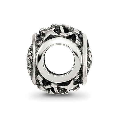 Sterling Silver Reflections Antiqued Zodiac Aquarius Bead
