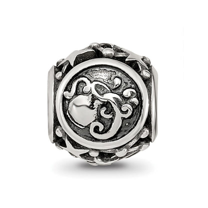 Sterling Silver Reflections Antiqued Zodiac Aquarius Bead