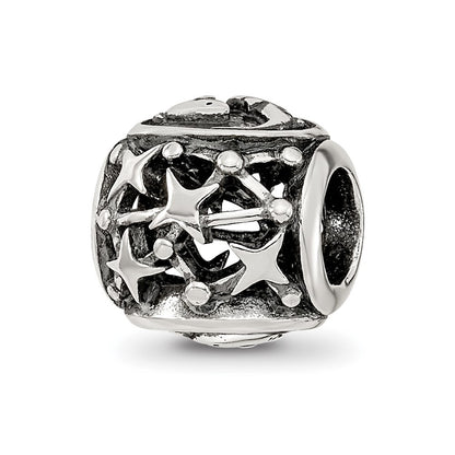 Sterling Silver Reflections Antiqued Zodiac Pisces Bead