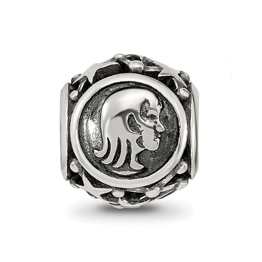 Sterling Silver Reflections Antiqued Zodiac Virgo Bead