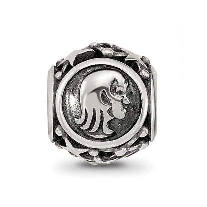 Sterling Silver Reflections Antiqued Zodiac Virgo Bead