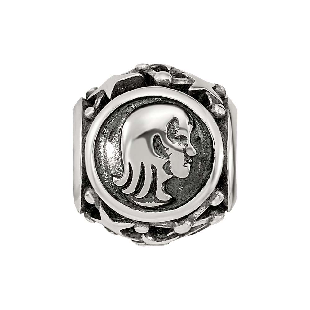 Sterling Silver Reflections Antiqued Zodiac Virgo Bead