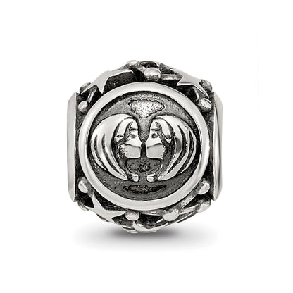 Sterling Silver Reflections Antiqued Zodiac Gemini Bead