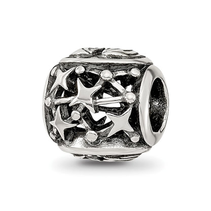 Sterling Silver Reflections Antiqued Zodiac Gemini Bead