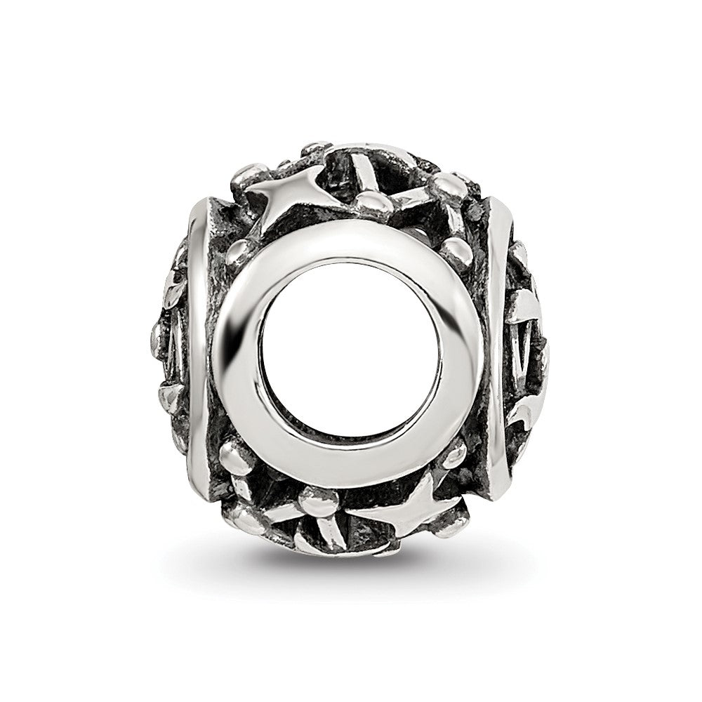 Sterling Silver Reflections Antiqued Zodiac Libra Bead
