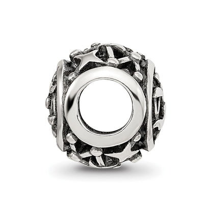 Sterling Silver Reflections Antiqued Zodiac Libra Bead