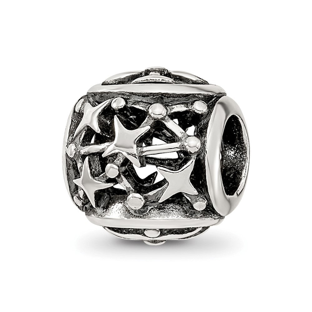 Sterling Silver Reflections Antiqued Zodiac Libra Bead