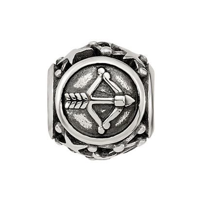 Sterling Silver Reflections Antiqued Zodiac Sagittarius Bead