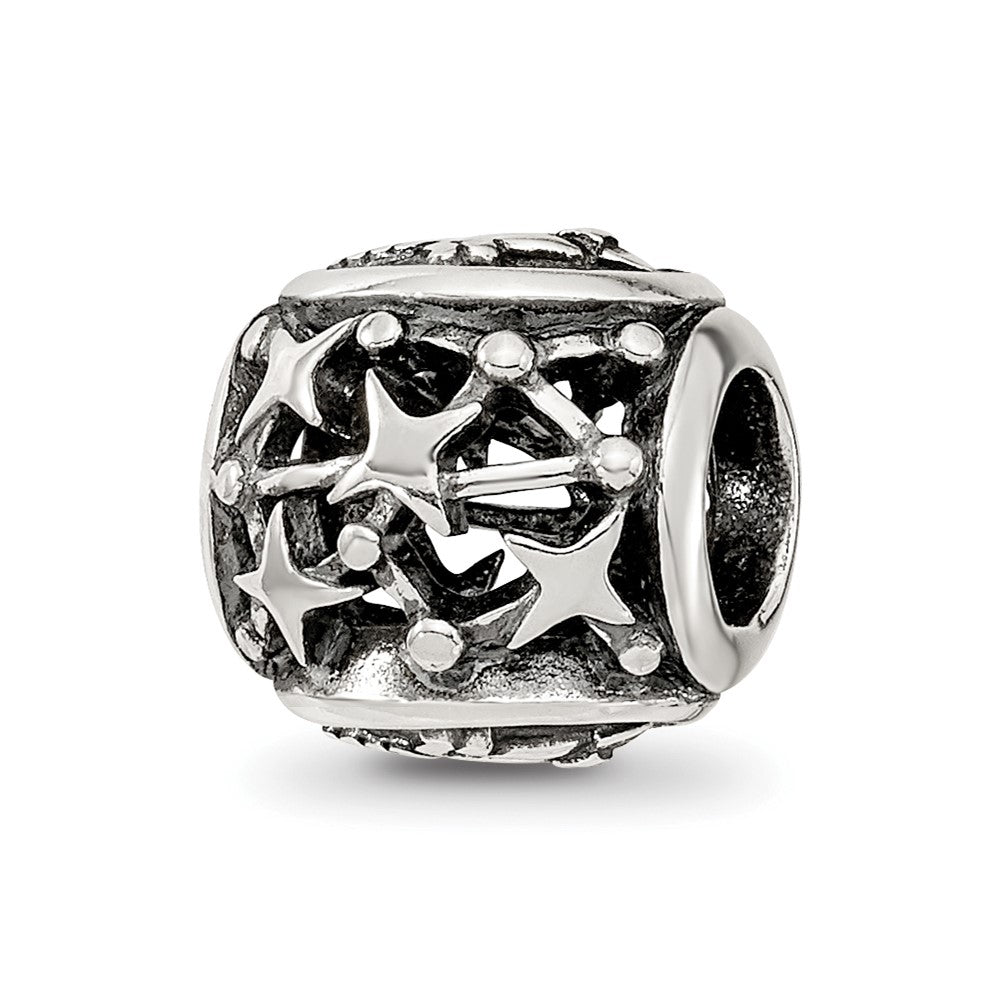 Sterling Silver Reflections Antiqued Zodiac Sagittarius Bead