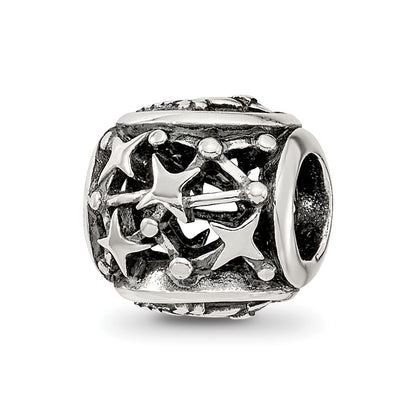 Sterling Silver Reflections Antiqued Zodiac Sagittarius Bead