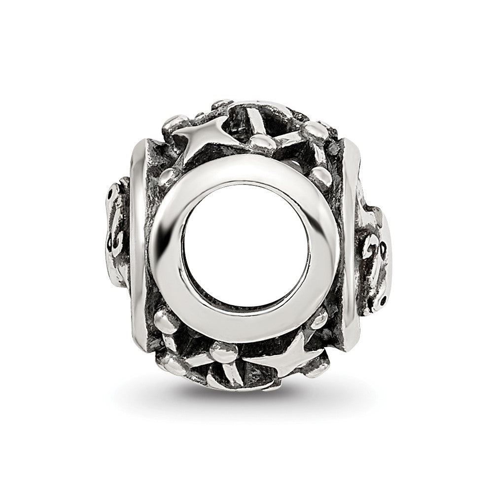 Sterling Silver Reflections Antiqued Zodiac Taurus Bead