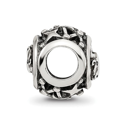 Sterling Silver Reflections Antiqued Zodiac Taurus Bead