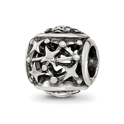 Sterling Silver Reflections Antiqued Zodiac Taurus Bead