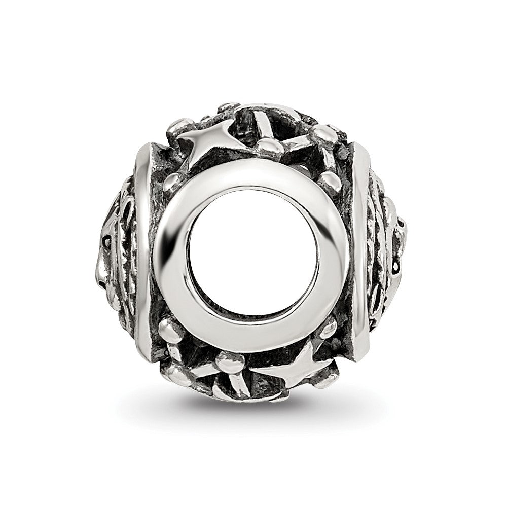 Sterling Silver Reflections Antiqued Zodiac Leo Bead
