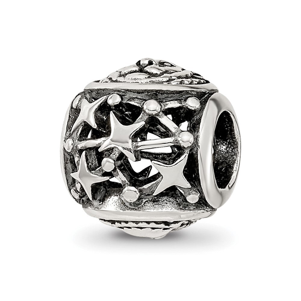 Sterling Silver Reflections Antiqued Zodiac Leo Bead