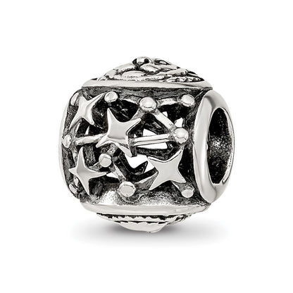Sterling Silver Reflections Antiqued Zodiac Leo Bead