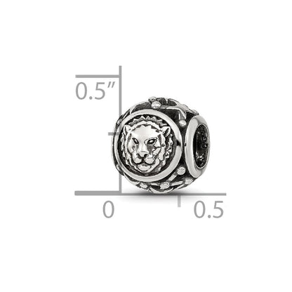 Sterling Silver Reflections Antiqued Zodiac Leo Bead