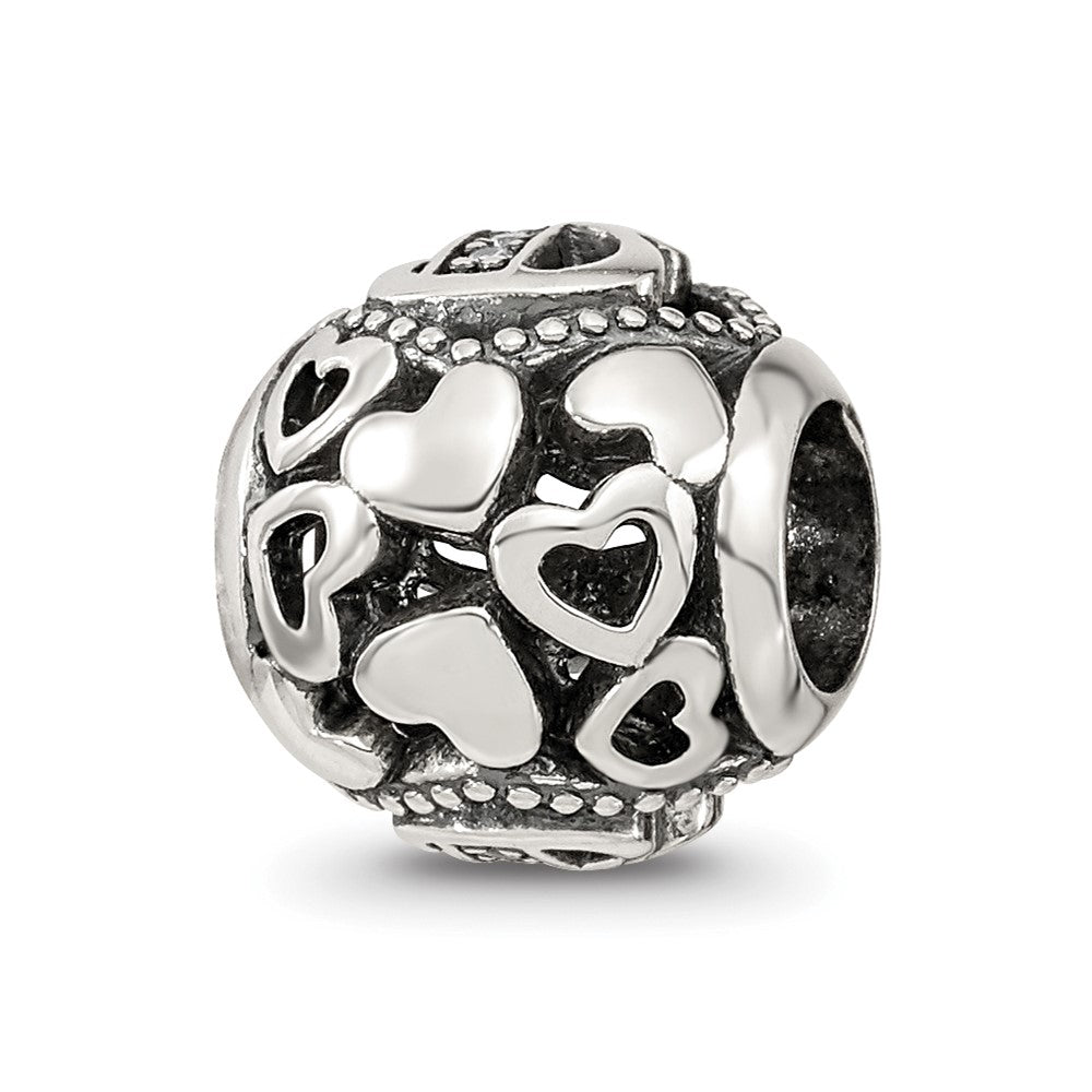 Sterling Silver Reflections CZ Letter B Bead