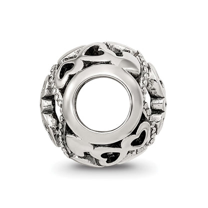 Sterling Silver Reflections CZ Letter E Bead