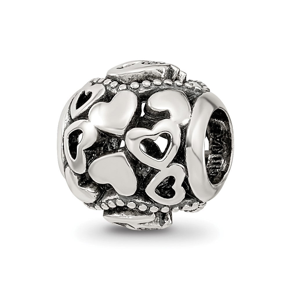 Sterling Silver Reflections CZ Letter F Bead