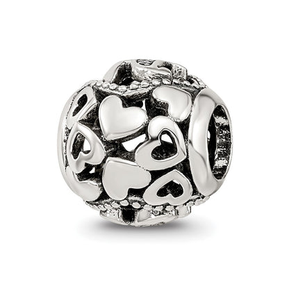 Sterling Silver Reflections CZ Letter H Bead