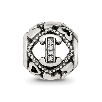Sterling Silver Reflections CZ Letter I Bead