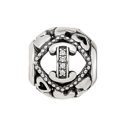 Sterling Silver Reflections CZ Letter I Bead