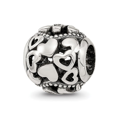 Sterling Silver Reflections CZ Letter M Bead
