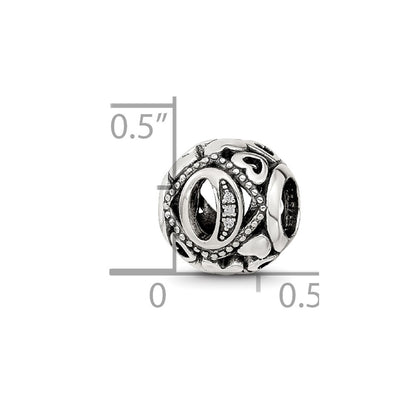 Sterling Silver Reflections CZ Letter O Bead