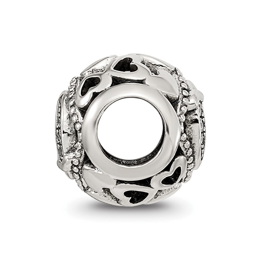 Sterling Silver Reflections CZ Letter Q Bead