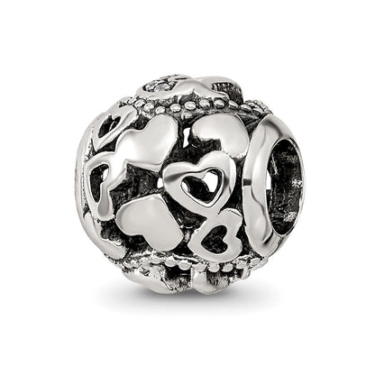 Sterling Silver Reflections CZ Letter U Bead