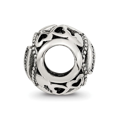 Sterling Silver Reflections CZ Letter V Bead