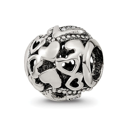 Sterling Silver Reflections CZ Letter V Bead