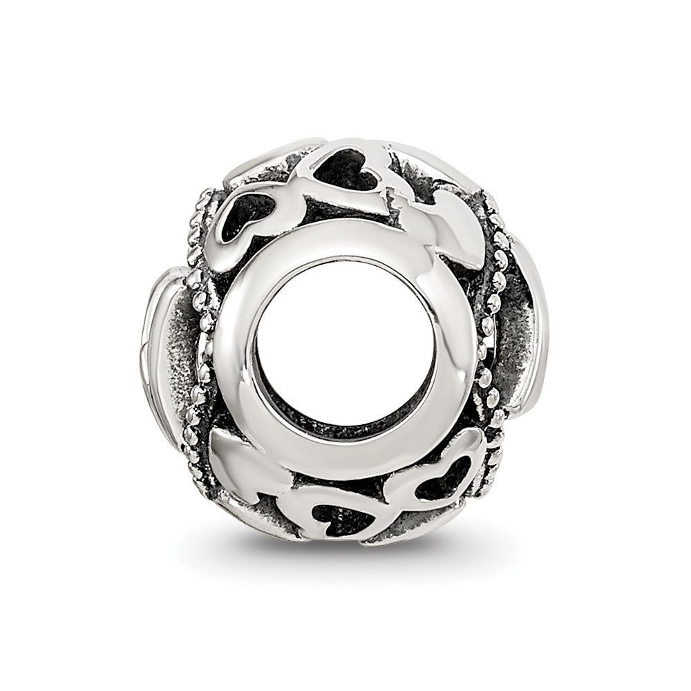 Sterling Silver Reflections CZ Letter W Bead