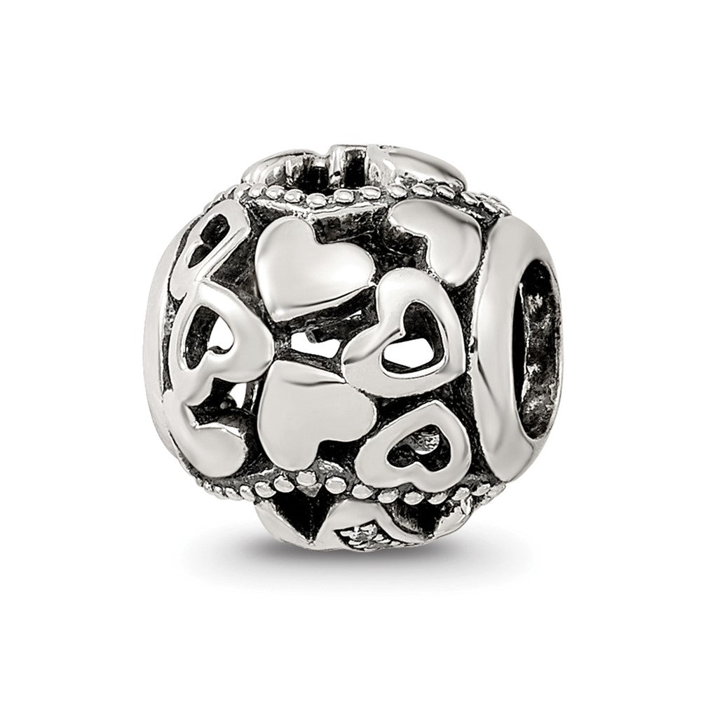 Sterling Silver Reflections CZ Letter W Bead