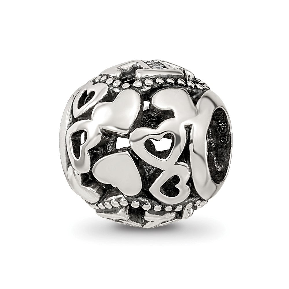 Sterling Silver Reflections CZ Letter X Bead