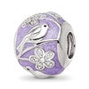 Sterling Silver Reflections Rhodium-plated Enamel CZ Spring Theme Bead