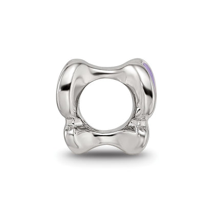 Sterling Silver Reflections Rhodium-plated Enamel CZ Butterfly Bead