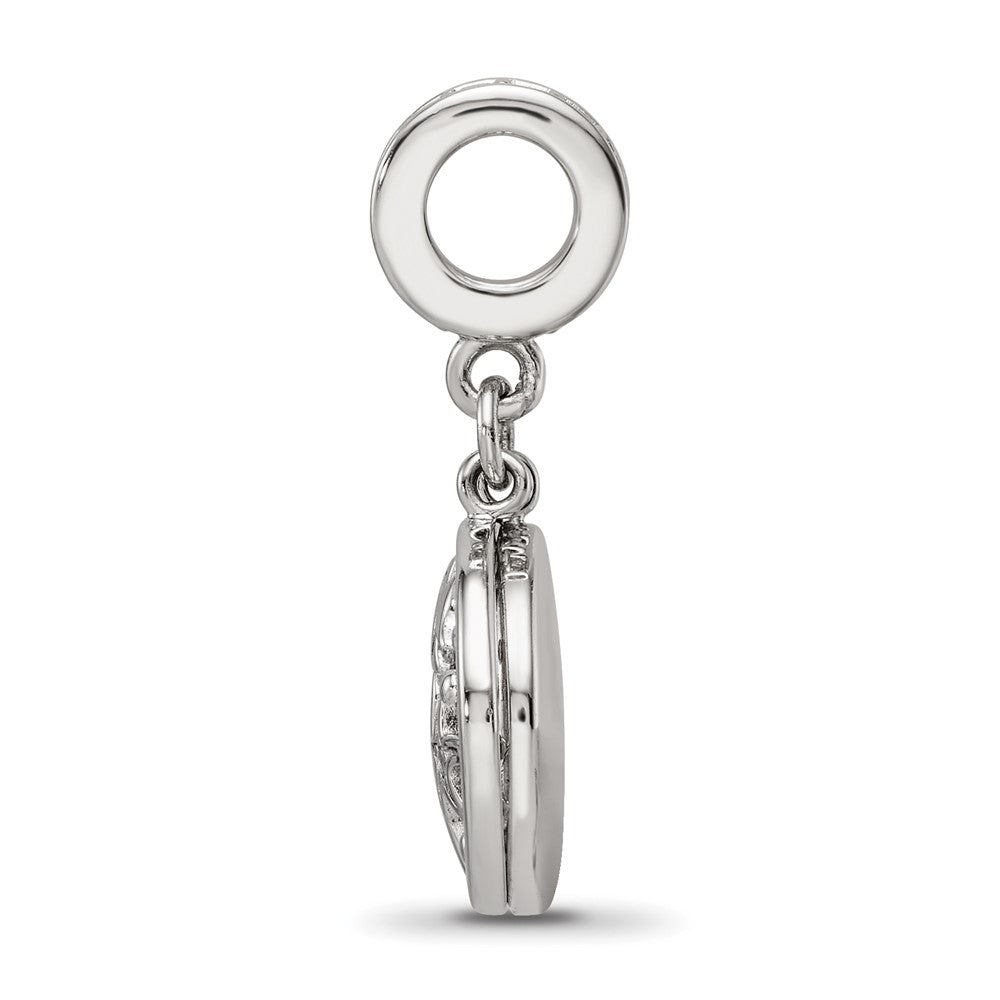 Sterling Silver Reflections Rhodium-plated Enamel CZ Sea Life Dangle Bead