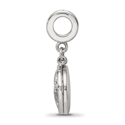 Sterling Silver Reflections Rhodium-plated Enamel CZ Sea Life Dangle Bead