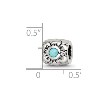 Sterling Silver Reflections Turquoise Bead