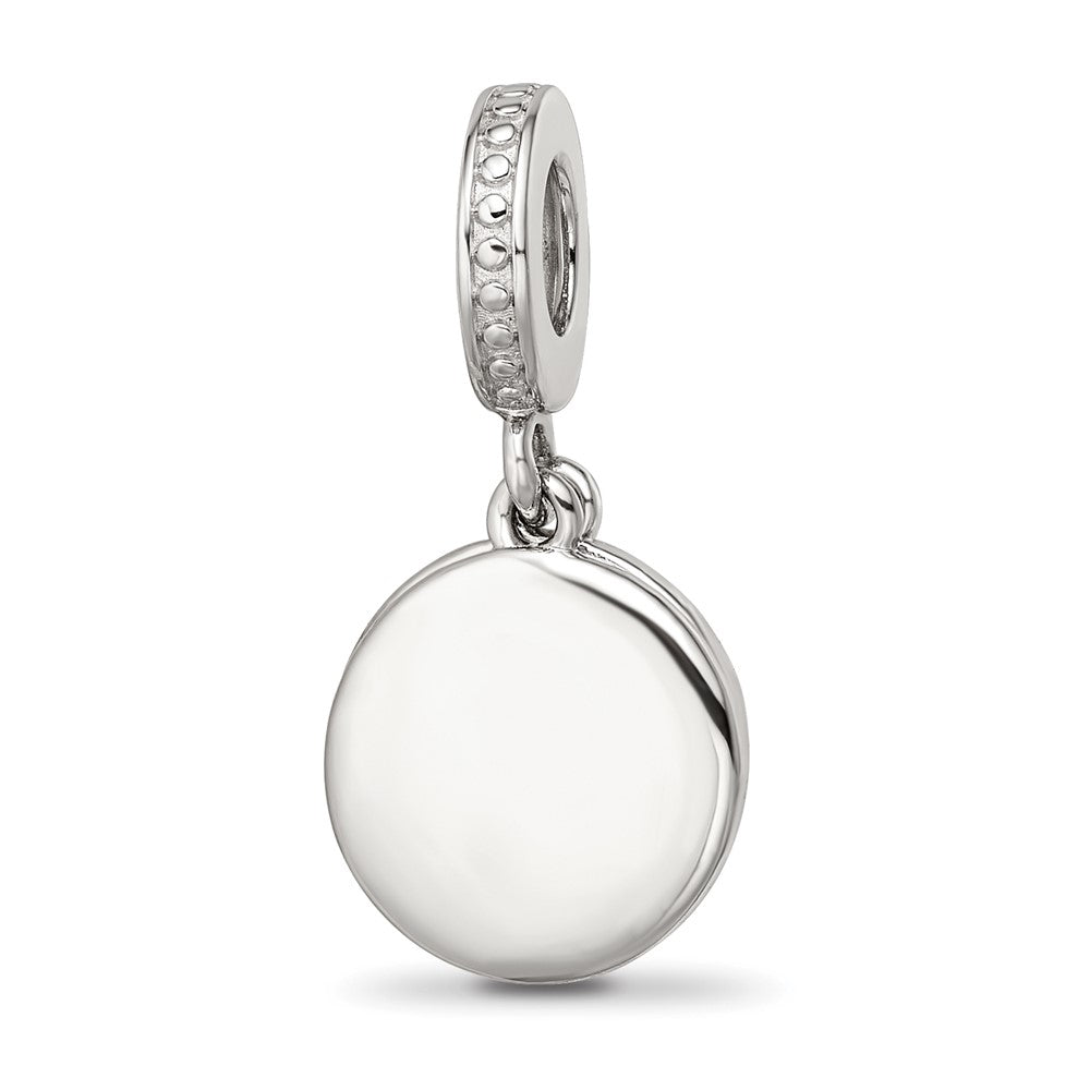 Sterling Silver Reflections Rhod-plated Enamel CZ Celestial Dangle Bead
