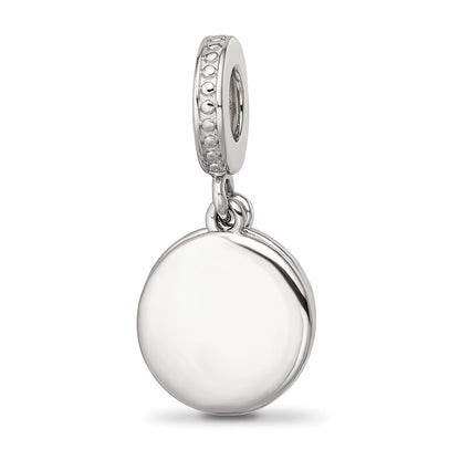 Sterling Silver Reflections Rhod-plated Enamel CZ Celestial Dangle Bead