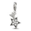 Sterling Silver Reflections Rhodium-plated CZ Shooting Star Click-On Bead